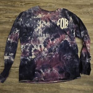 FOB Women's Tie-Dye Long Sleeve Top - Purple and Blue